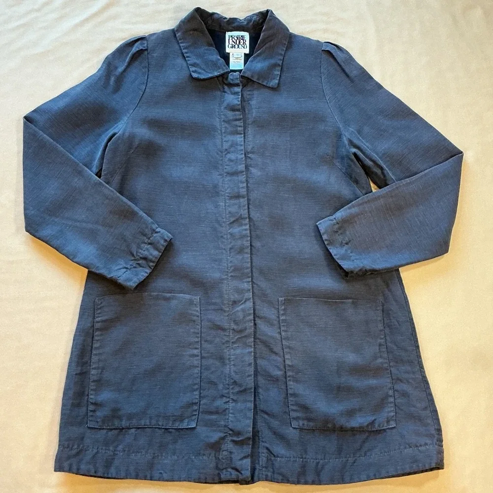Prairie Underground | Lyocel/Linen Blend Made in USA Hidden Buttons Coat Sz‎ S